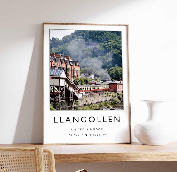 Llangollen Wales Steam Train Station Color Photo Travel Poster
