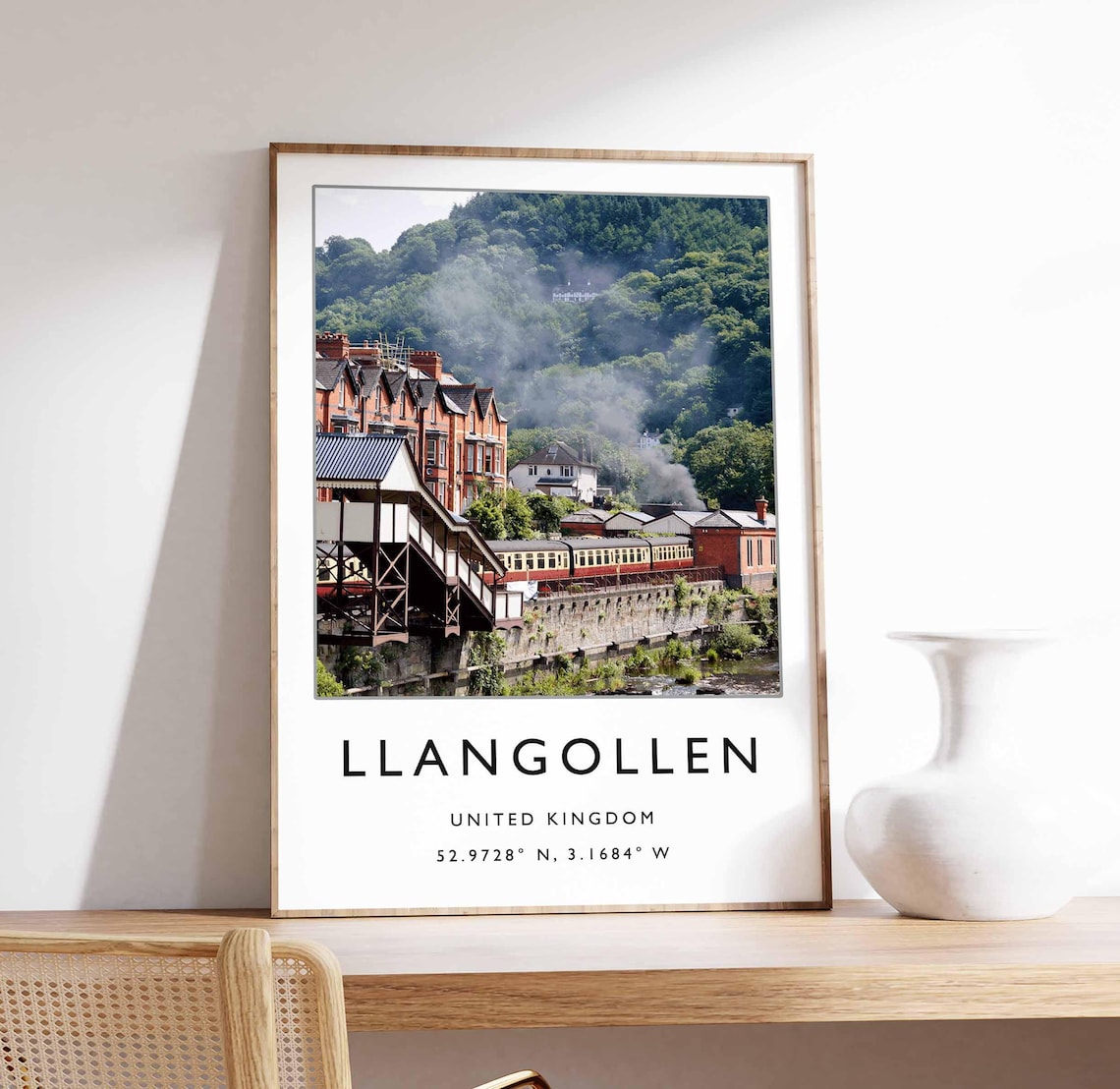 Llangollen Wales Steam Train Station Color Photo Travel Poster