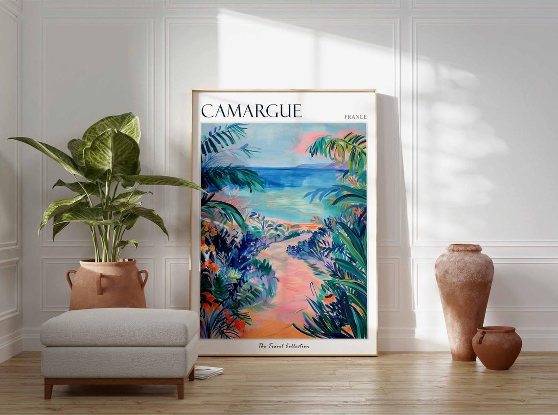 Camargue Poster France Travel Print French Decor Europe Travel Poster European Wall Art Camargue Gift Camargue Travel Poster - Image 3