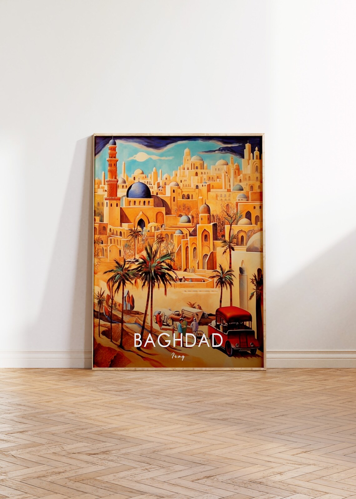 Baghdad Iraq Golden Old City Domes Minarets Vintage Poster Art - Image 2