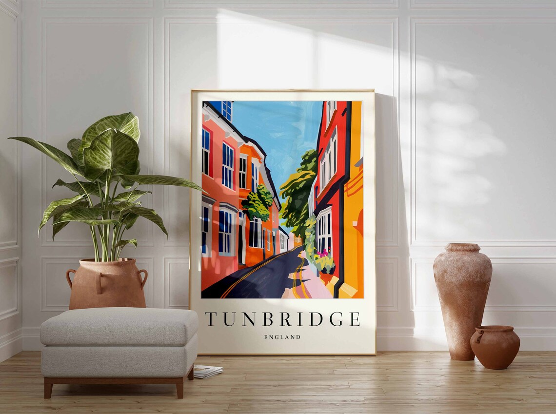 Tunbridge Poster Tunbridge Travel Print England Wall Art British Decor Tropical Decor Botanical Print Tunbridge Gift - Image 3