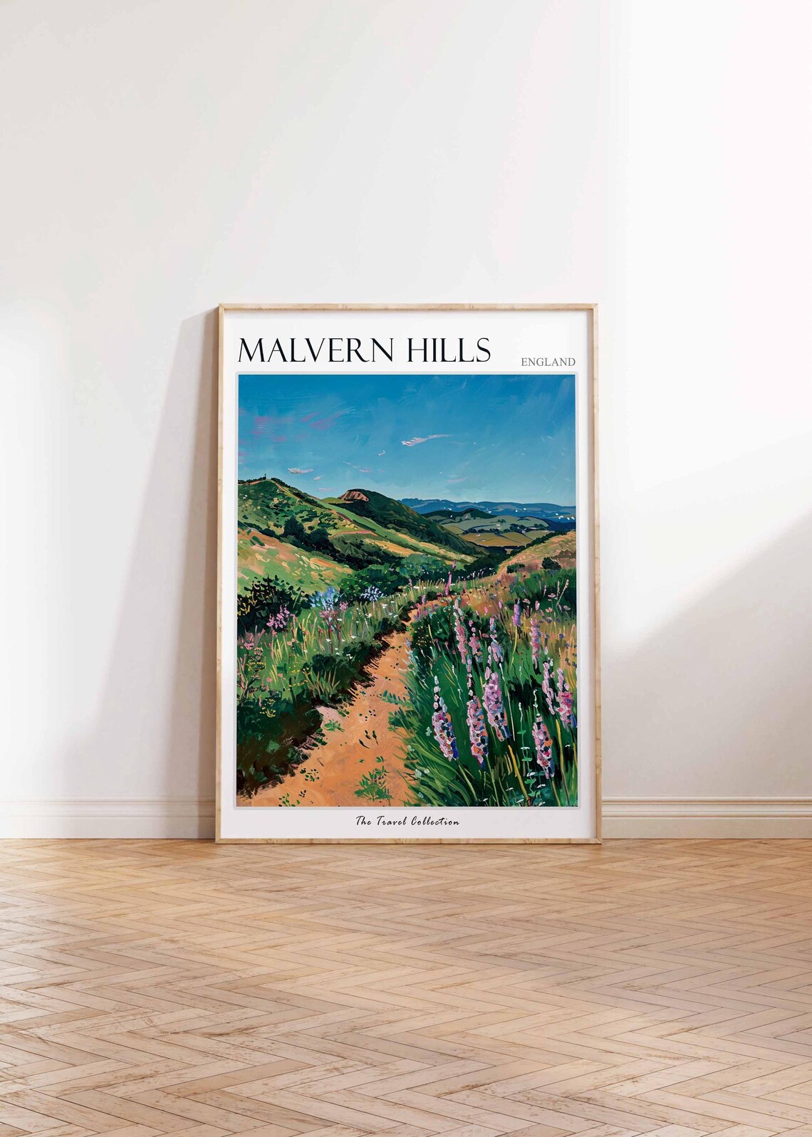 Malvern Hills England Purple Wildflower Meadow Trail View Poster - Image 2