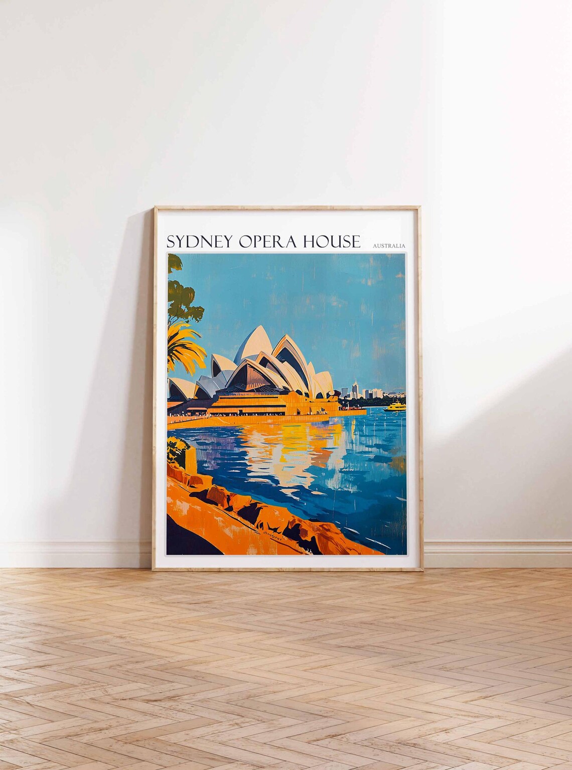 Sydney Opera House Australia Golden Sunset Reflections Harbor View Poster - Image 2