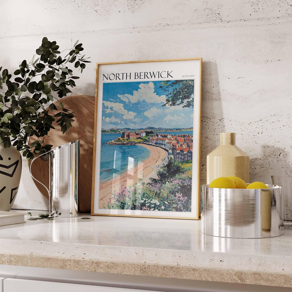 North Berwick Beach Castle Rocky Point Scotland Travel Poster - Image 3