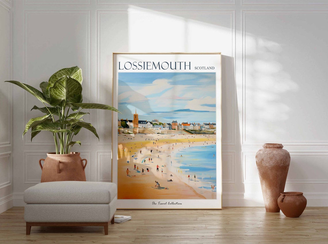 Lossiemouth Poster Lossiemouth Travel Print Scotland Travel Poster Scottish Decor Tropical Decor Sea Print Lossiemouth Travel Poster - Image 3