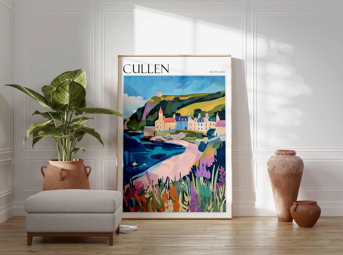 Cullen Poster Scotland Travel Poster Scotland Travel Gift Cullen Scotland Art Moray Coast Poster North Sea Poster Scottish Scenery Art - Image 3