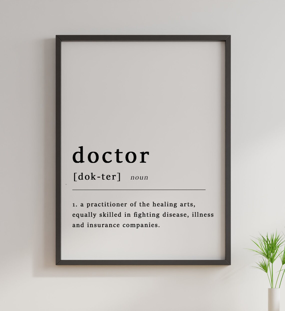 Funny Doctor Definition Dictionary Typography Medical Graduation Gift Poster - Image 3
