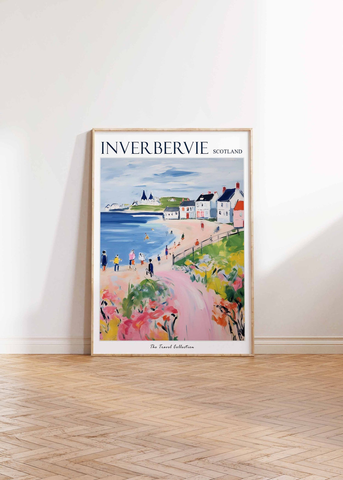 Inverbervie Scotland Clifftop Path Through Blooming Meadows Poster - Image 2