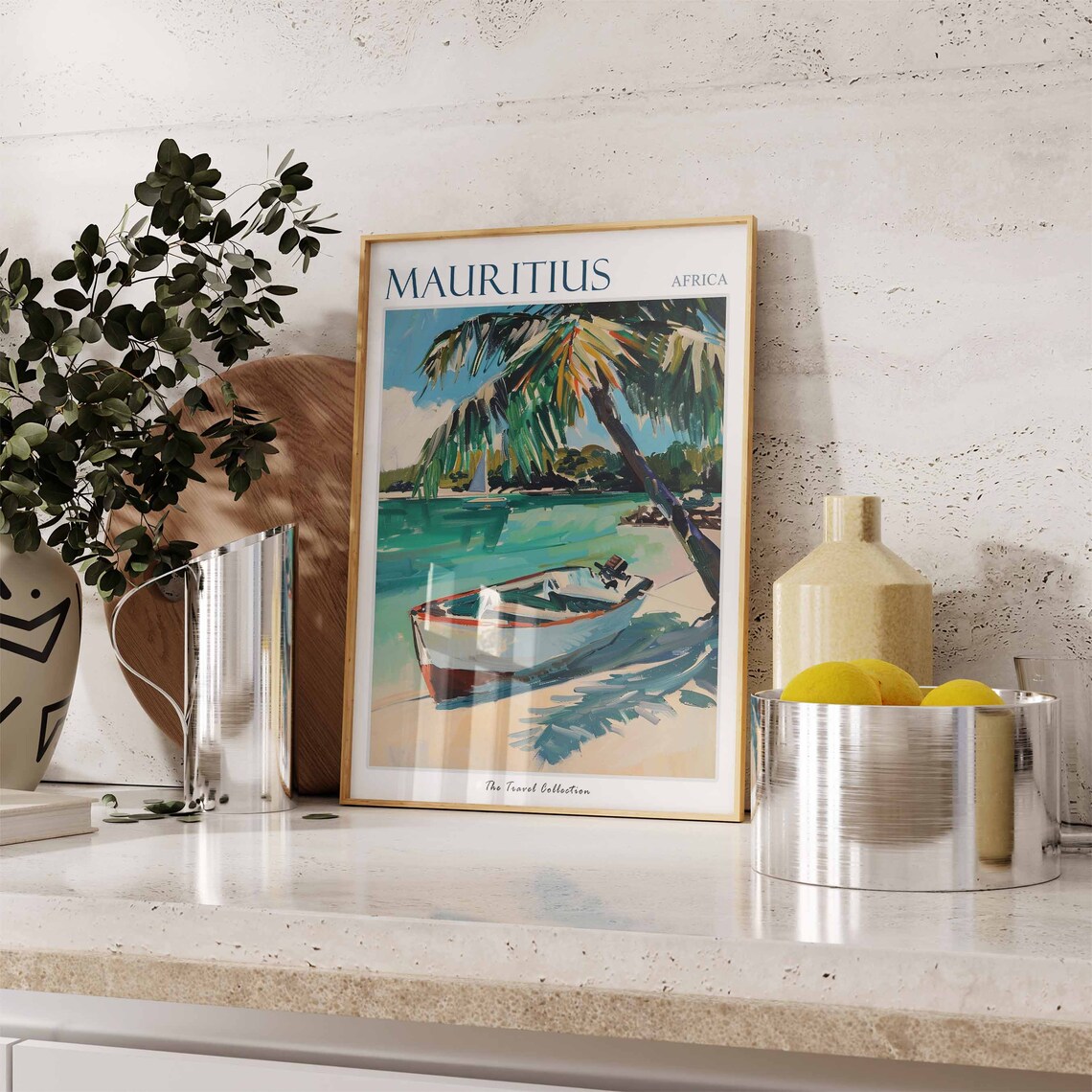 Mauritius Tropical Botanical Travel Poster - Image 2