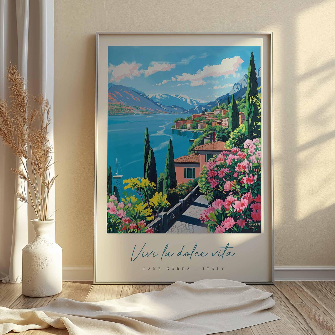 Lake Garda Poster Italian Travel Print Lake Garda Travel Art Lake Garda Wall Art Italy Art Italy Travel Decor Italian Travel Gift - Image 2
