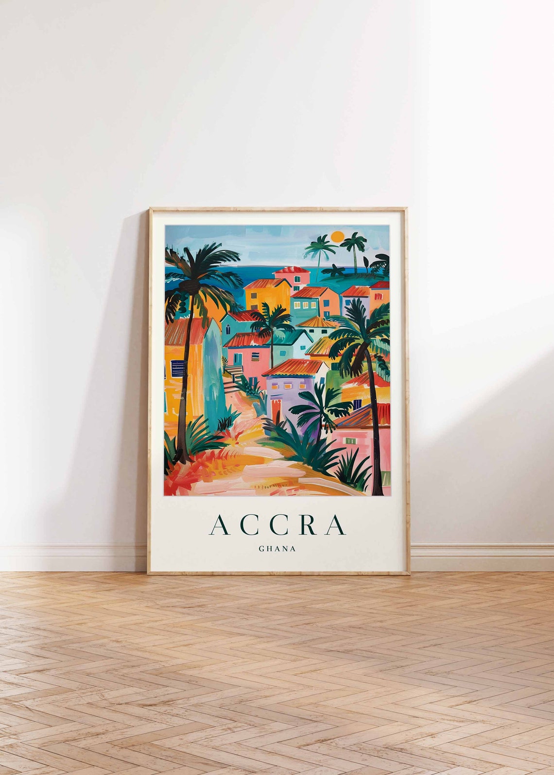 Accra Poster Accra Travel Print Ghana Wall Art African Travel Print Tropical Decor Botanical Print Ghana Gift Accra Travel Poster - Image 2