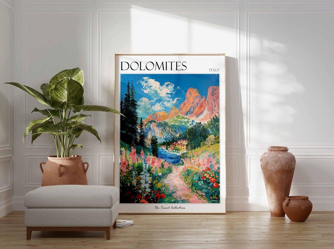 Dolomites Travel Print, Italian Landscape Poster - Image 2