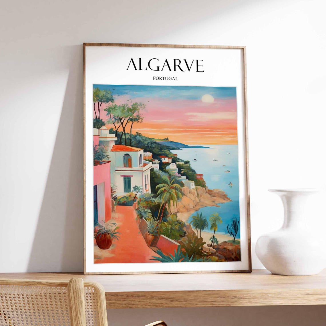 Algarve Portugal Sunset Coast Villa Ocean View Terrace Poster