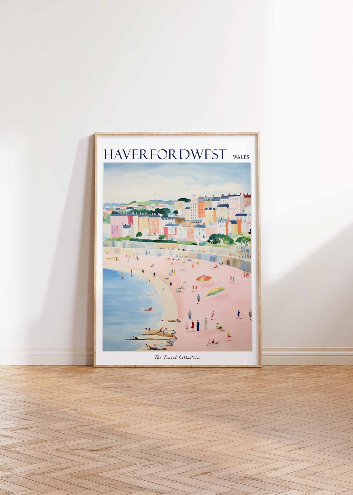 Haverfordwest Poster Haverfordwest Travel Print Wales Travel Poster Welsh Decor Tropical Decor Sea Print Haverfordwest Travel Poster - Image 2