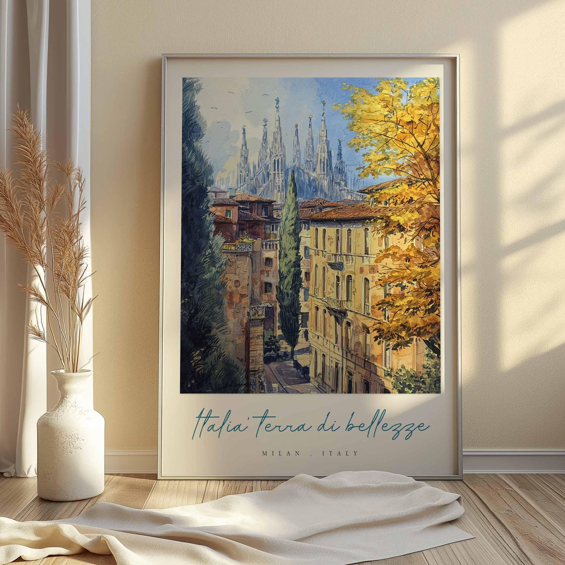 Milan Poster Italian Travel Print Milan Travel Art Milan Wall Art Italy Art Italy Travel Decor Italian Travel Gift - Image 2
