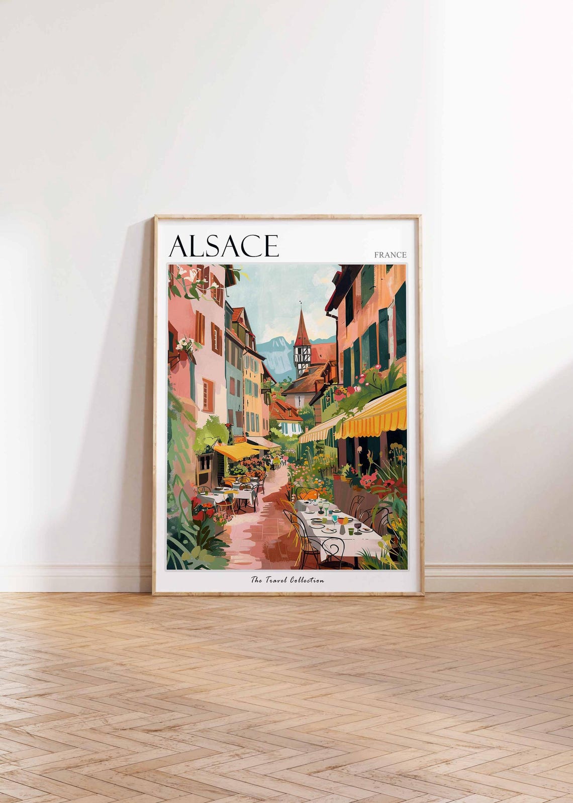 Alsace Poster France Travel Print French Decor Europe Travel Poster European Wall Art Botanical Print Alsace Travel Poster - Image 2
