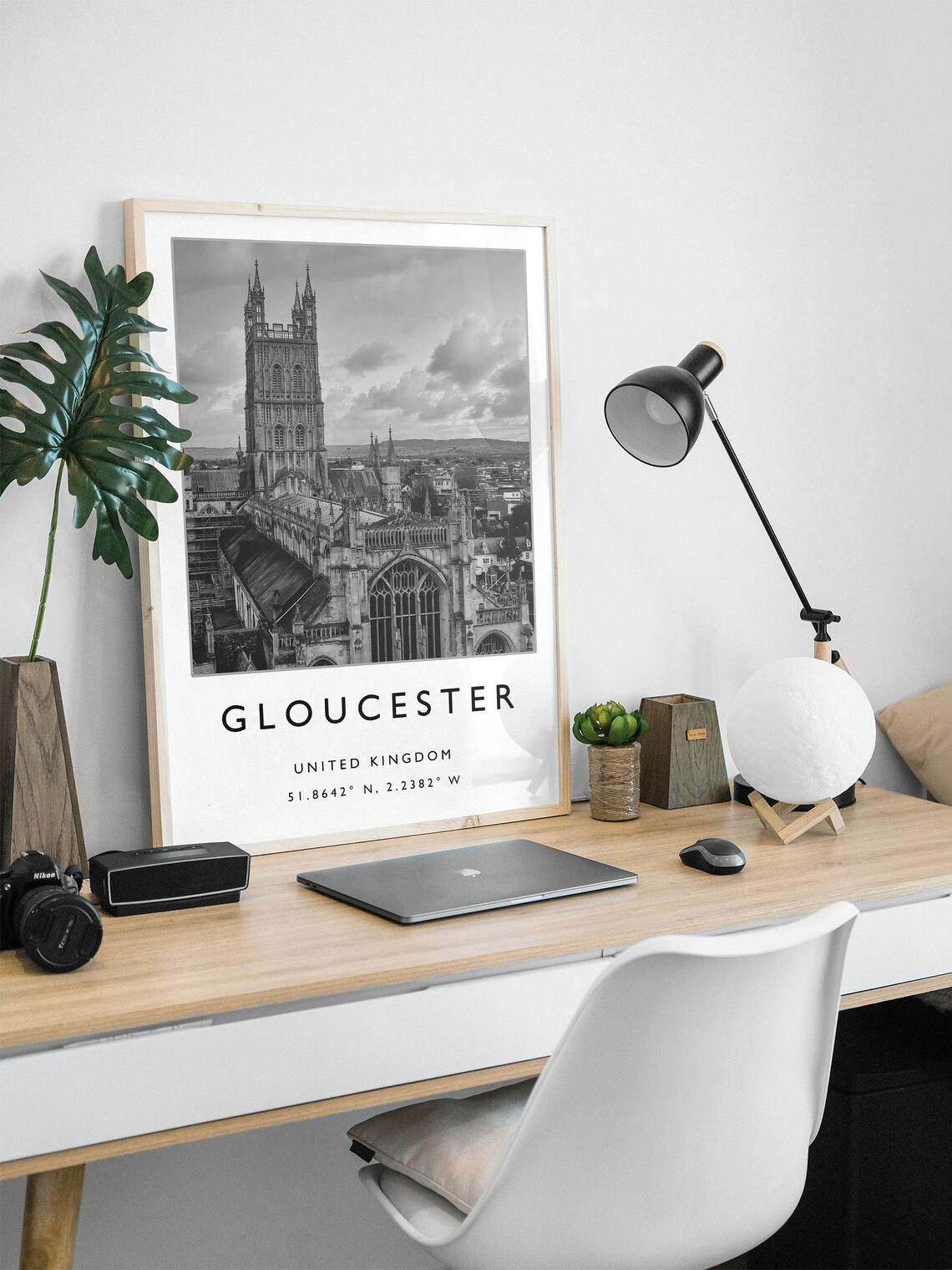 Gloucester England Travel Poster, Black And White Art Print - Image 2