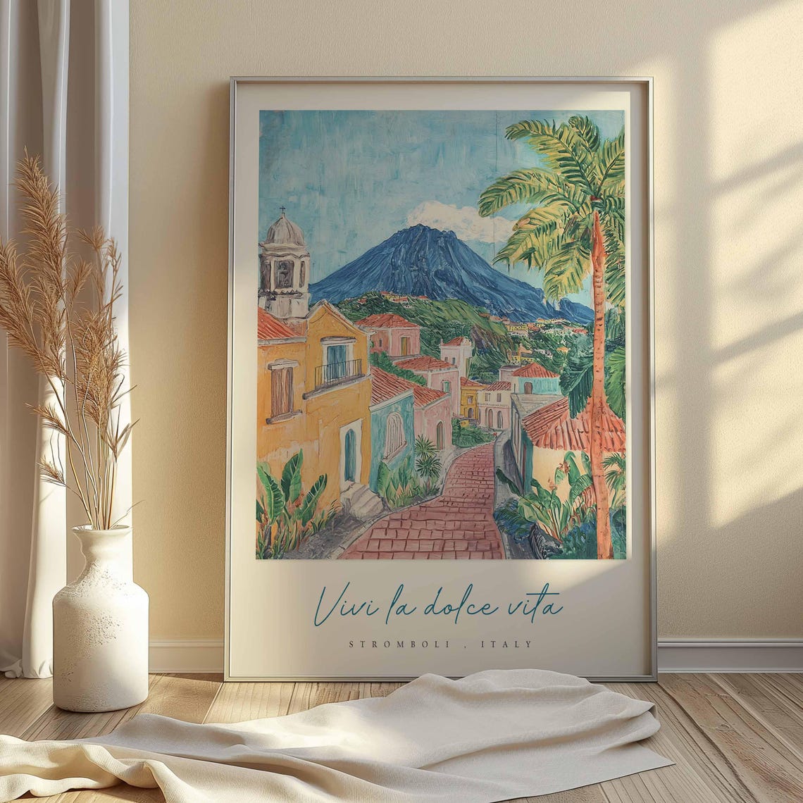 Stromboli Poster Italian Travel Print Stromboli Travel Art Stromboli Wall Art Italy Art Italy Travel Decor Italian Travel Gift - Image 2