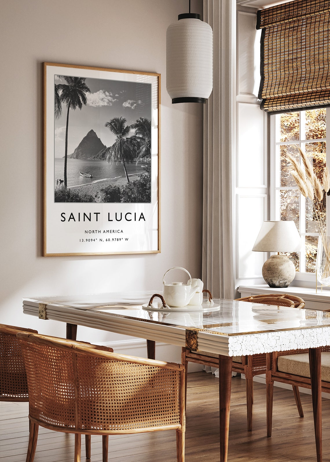 Saint Lucia Travel Print Saint Lucia Travel Poster Caribbean Travel Print Tropical Print Tropical Decor Travel Art Travel Gift - Image 2