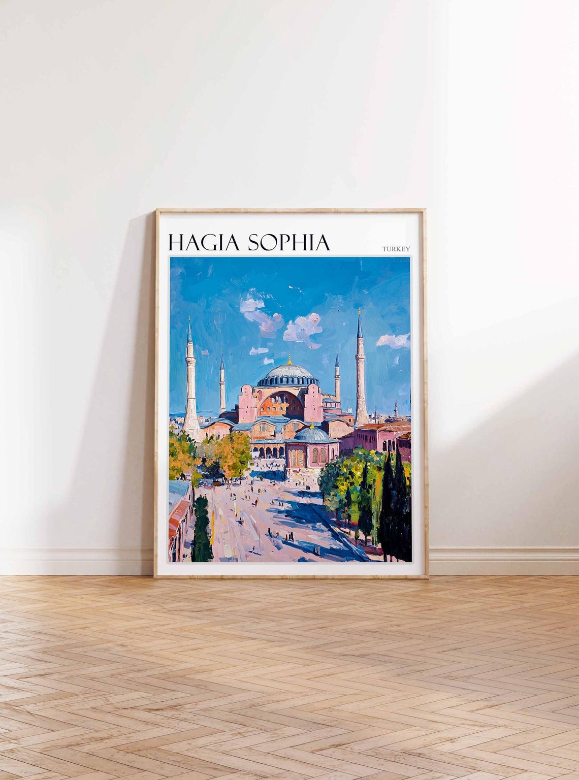 Hagia Sophia Istanbul Pink Dome Painterly Historic Landmark Poster - Image 3