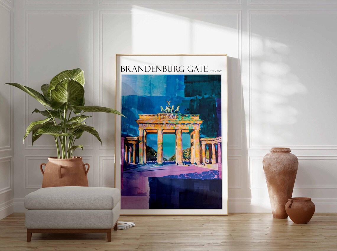 Brandenburg Gate Poster Germany Travel Print Europe Travel Poster European Wall Art Mountain Print Brandenburg Gate Wall Art - Image 2