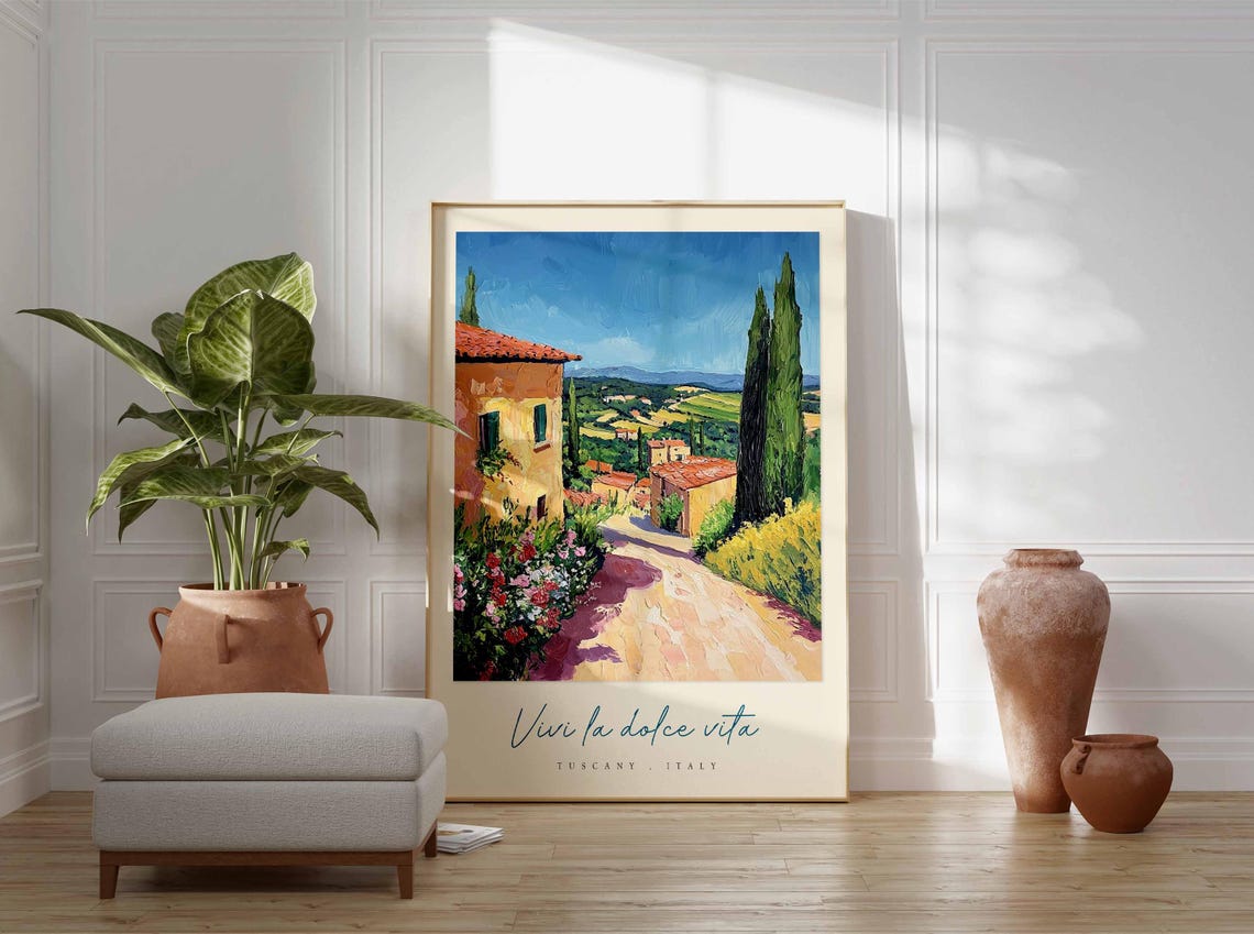 Tuscany Poster Italian Travel Print Tuscany Travel Art Tuscany Wall Art Italy Art Italy Travel Decor Italian Travel Gift - Image 3