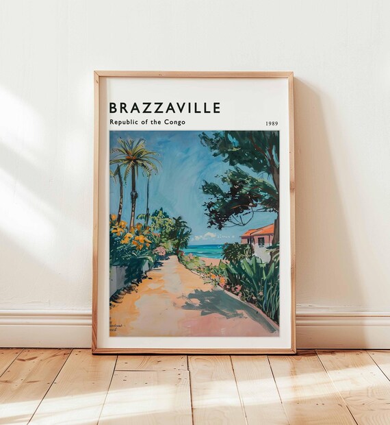 Brazzaville Poster Congo River Cityscape Travel Print