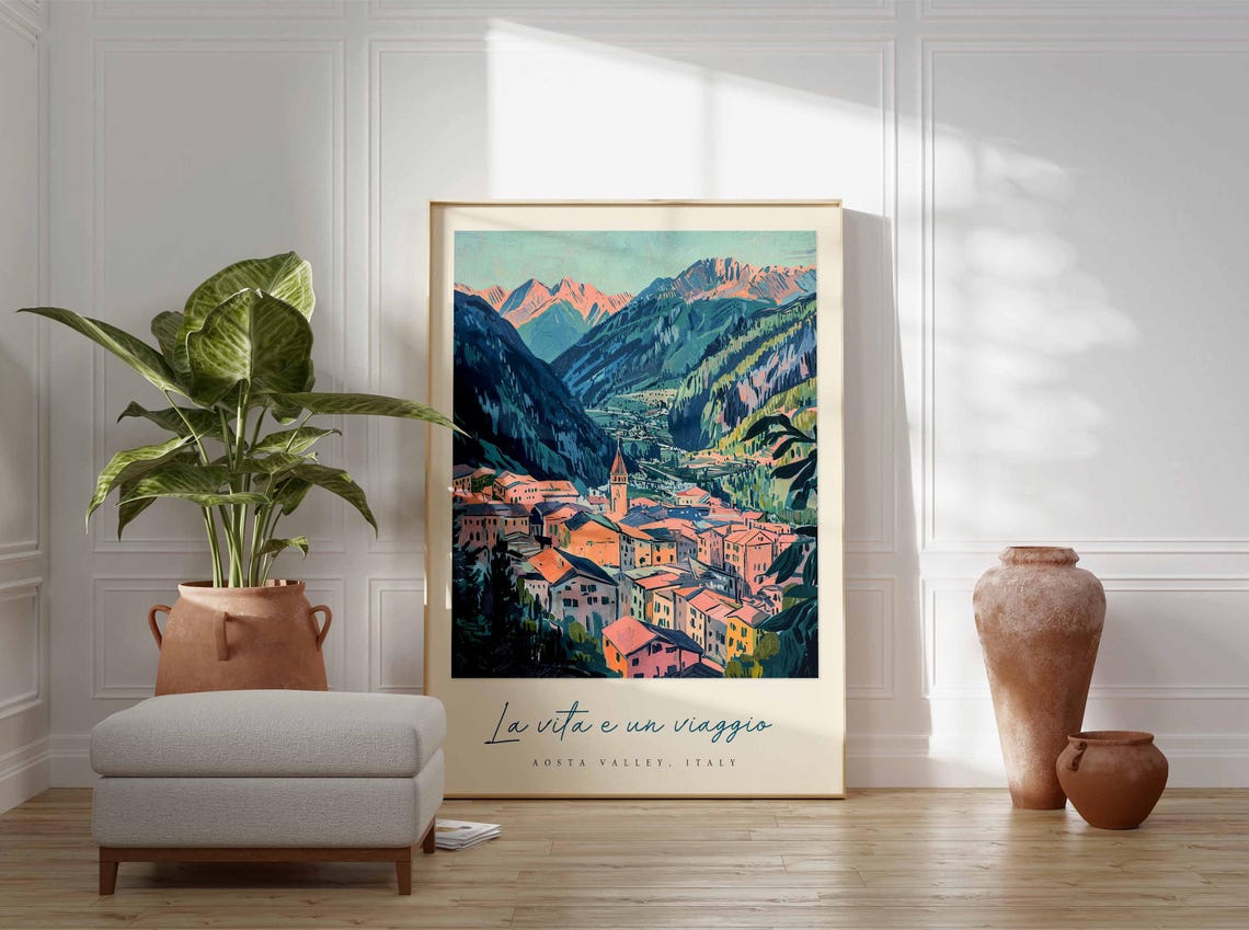 Aosta Valley Poster Aosta Valley Travel Print Aosta Valley Travel Art Aosta Valley Wall Art Italy Art Italy Travel Decor Travel Gift - Image 3