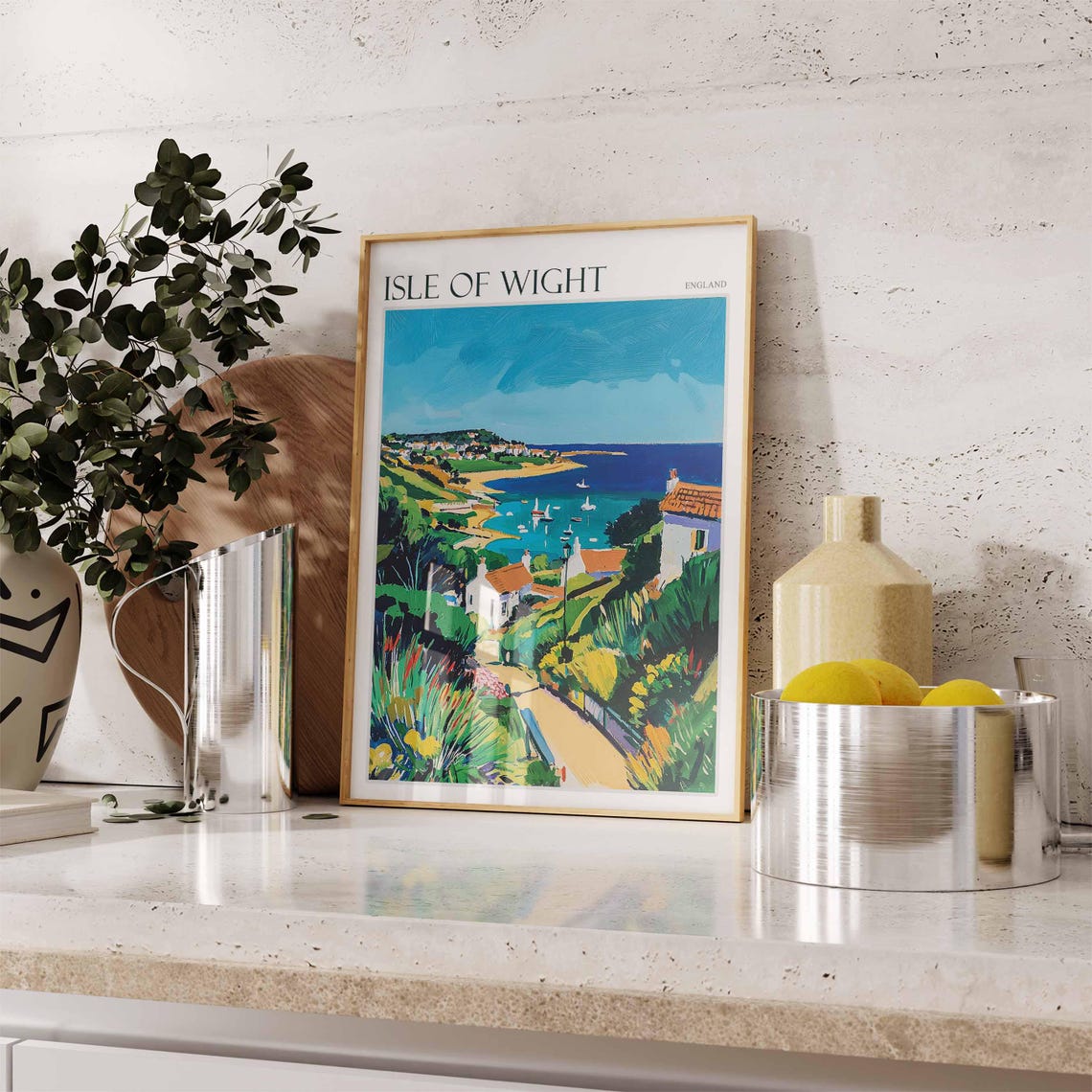 Isle Of Wight Poster Uk Travel Poster Coastal Wall Art British Decor Uk Home Decor Isle Of Wight Travel Print Island Poster Uk Decor - Image 2