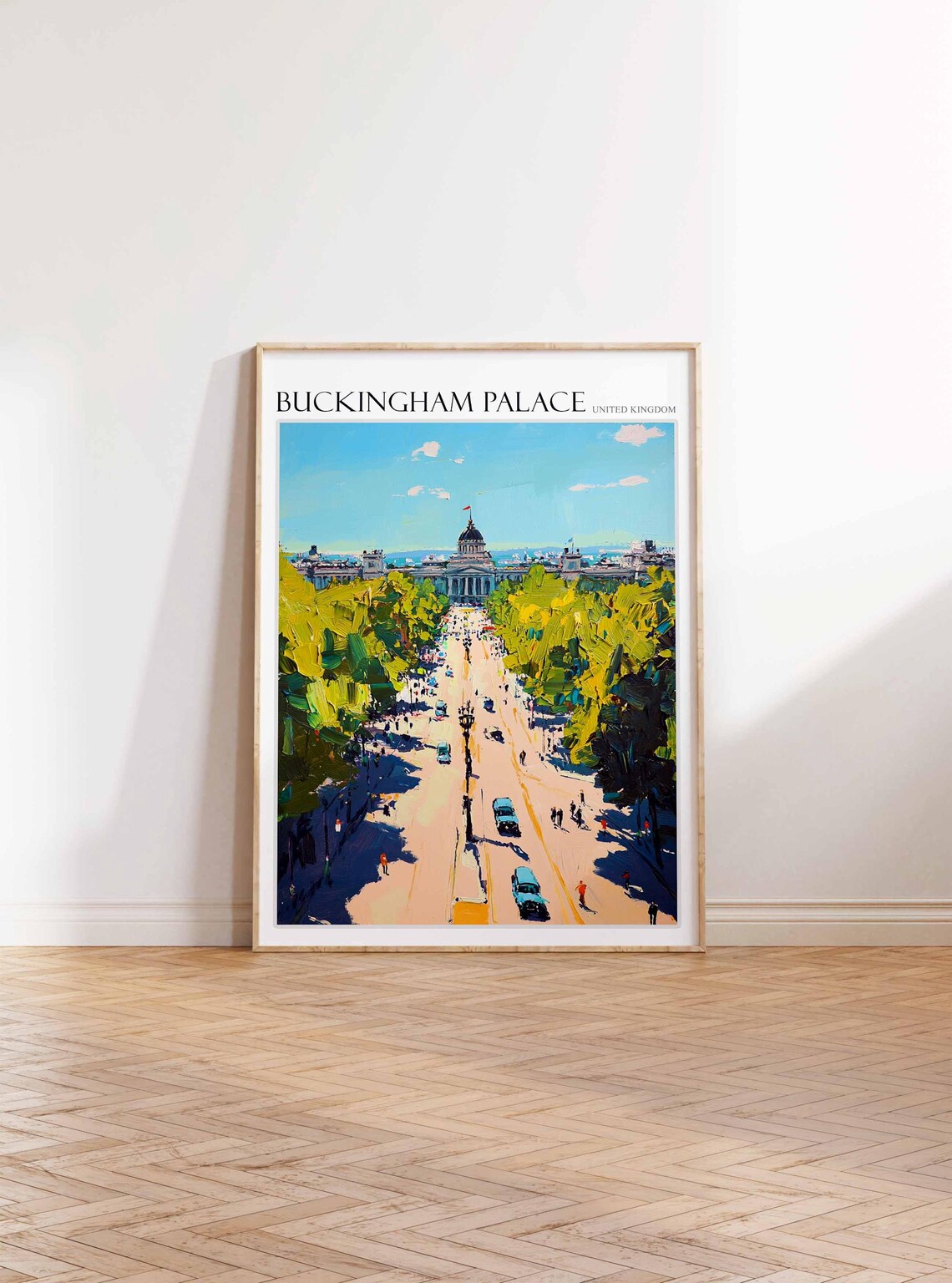Buckingham Palace London The Mall Street Cars Trees Art Poster - Image 3