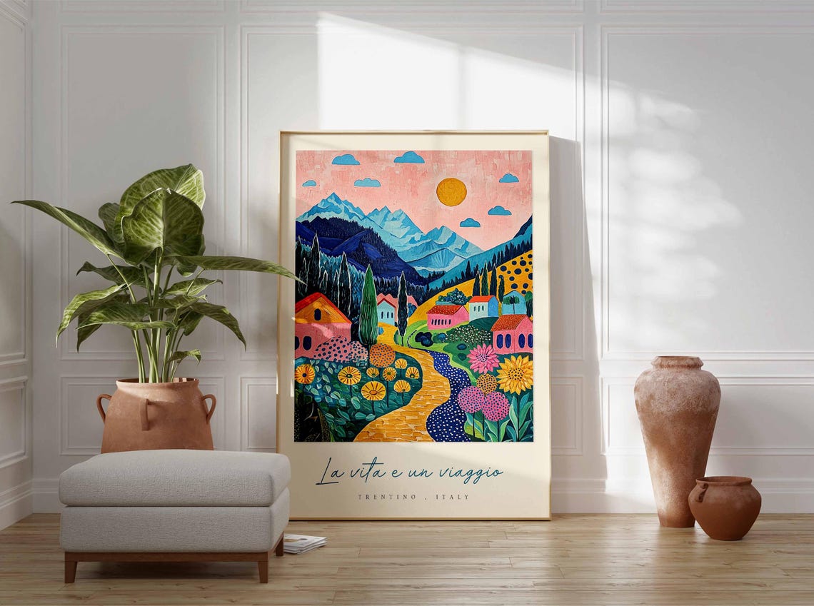 Trentino Poster Italian Travel Print Trentino Travel Art Trentino Wall Art Italy Art Italy Travel Decor Italian Travel Gift - Image 3