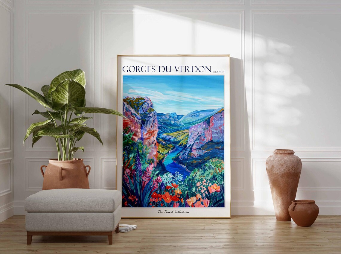 Gorges du Verdon France Canyon River Wildflower Gorge Poster - Image 3