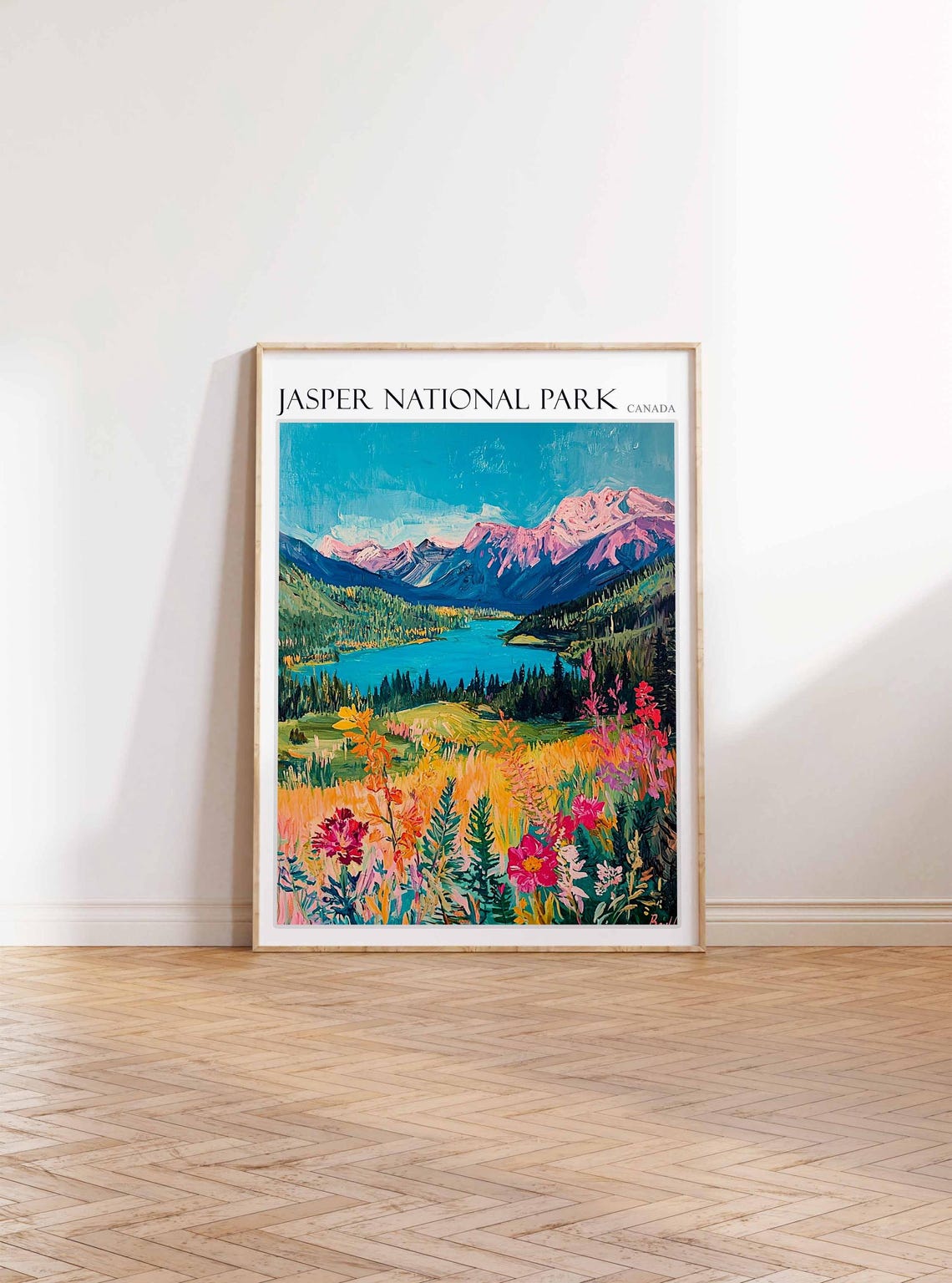 Jasper National Park Wildflower Meadow Turquoise Lake Poster - Image 3