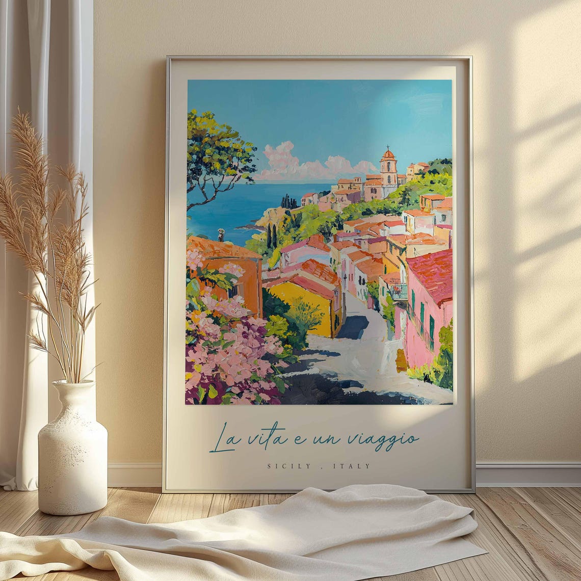 Sicily Poster Italian Travel Print Sicily Travel Art Sicily Wall Art Italy Art Italy Travel Decor Italian Travel Gift - Image 2