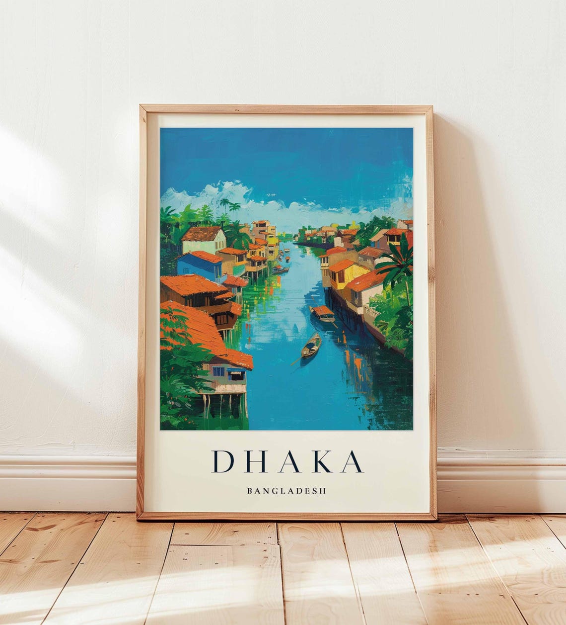 Dhaka Poster Bangladesh Travel Print South Asia Wall Art Capital City Decor Dhakatravel Gift Asiaprint Bangladeshtravel