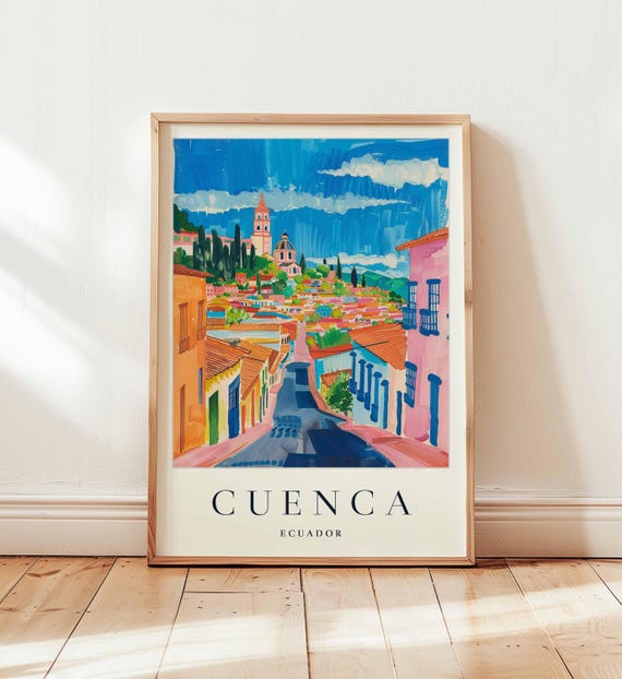 Cuenca Ecuador Poster Andean Colonial City Travel Print