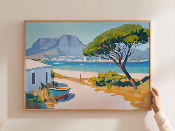 Cape Town Poster South Africa Travel Print African Wall Art Table Mountain Decor Safari Home