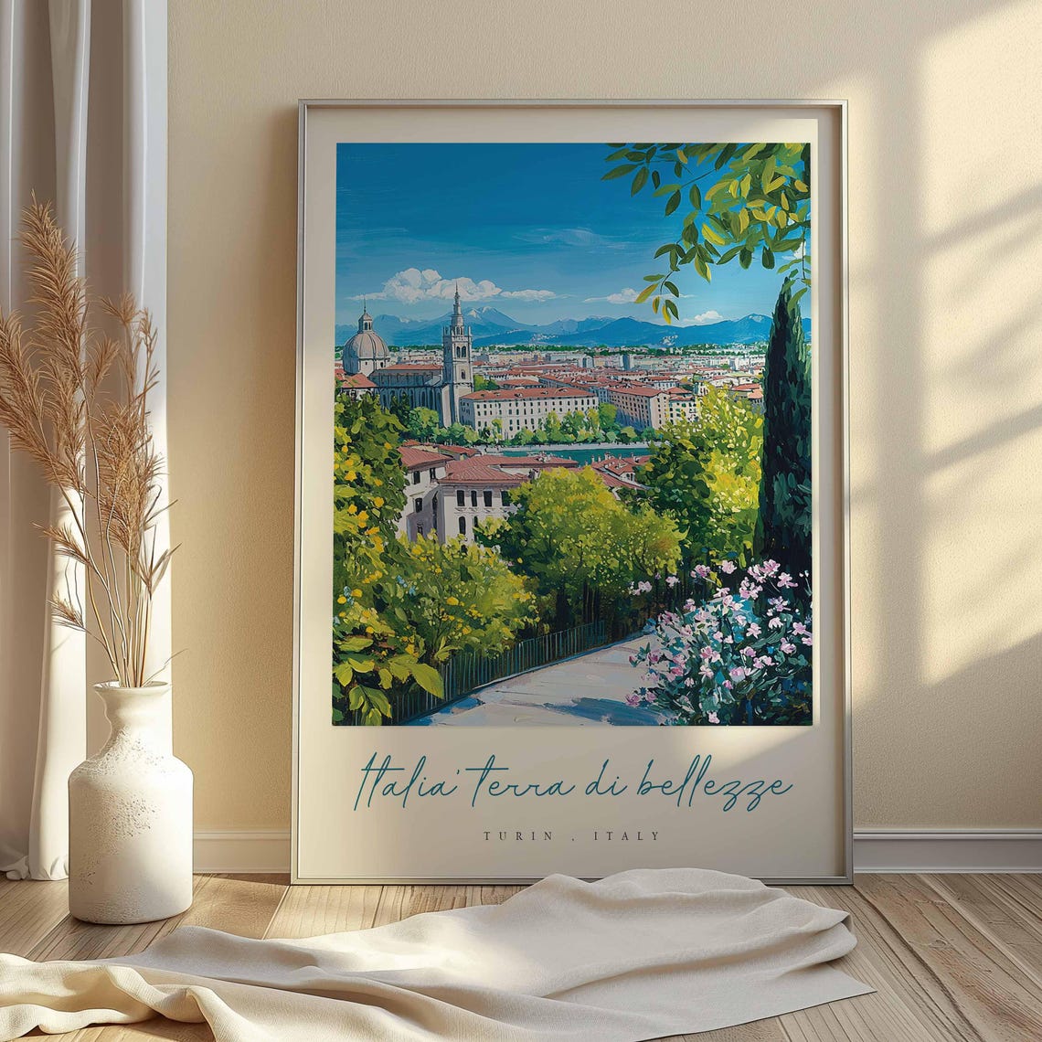 Turin Poster Italian Travel Print Turin Travel Art Turin Wall Art Italy Art Italy Travel Decor Italian Travel Gift - Image 2