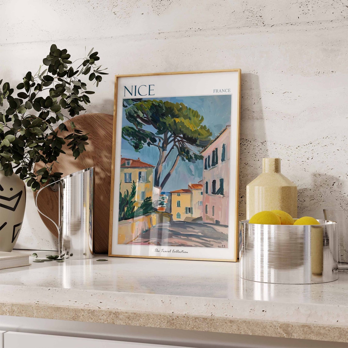 Nice Poster Nice France Travel Print France Travel Poster Tropical Decor Beach Art Travel Gift Floral Print Coastal Decor - Image 2