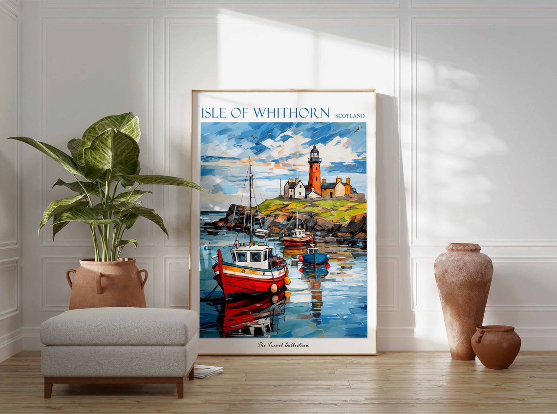 Isle Of Whithorn Poster Isle Of Whithorn Travel Print Scotland Travel Poster Scottish Decor Tropical Decor Isle Of Whithorn Gift - Image 3