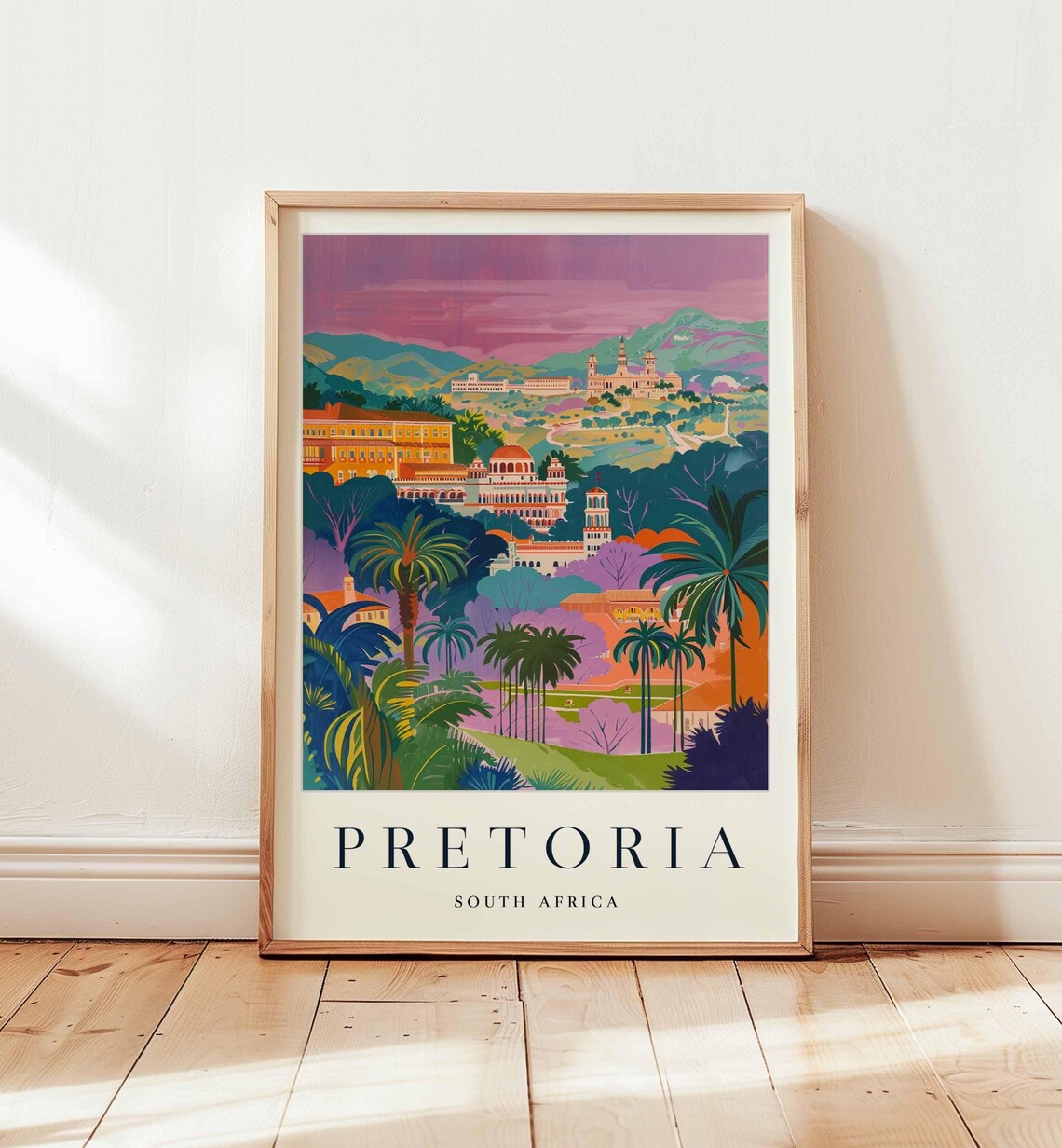 Pretoria South Africa Cityscape Sunset Panorama Travel Poster