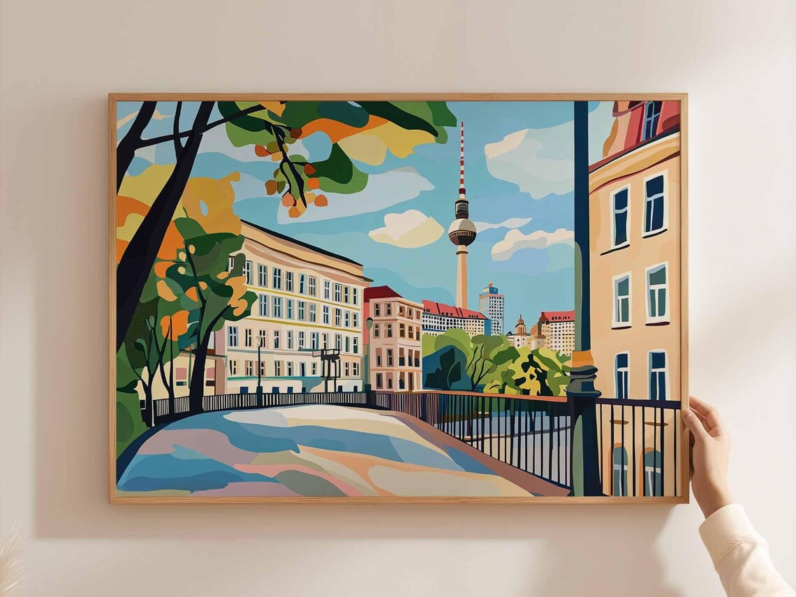 Berlin TV Tower Grand Landmark Street View Modern City Art Poster