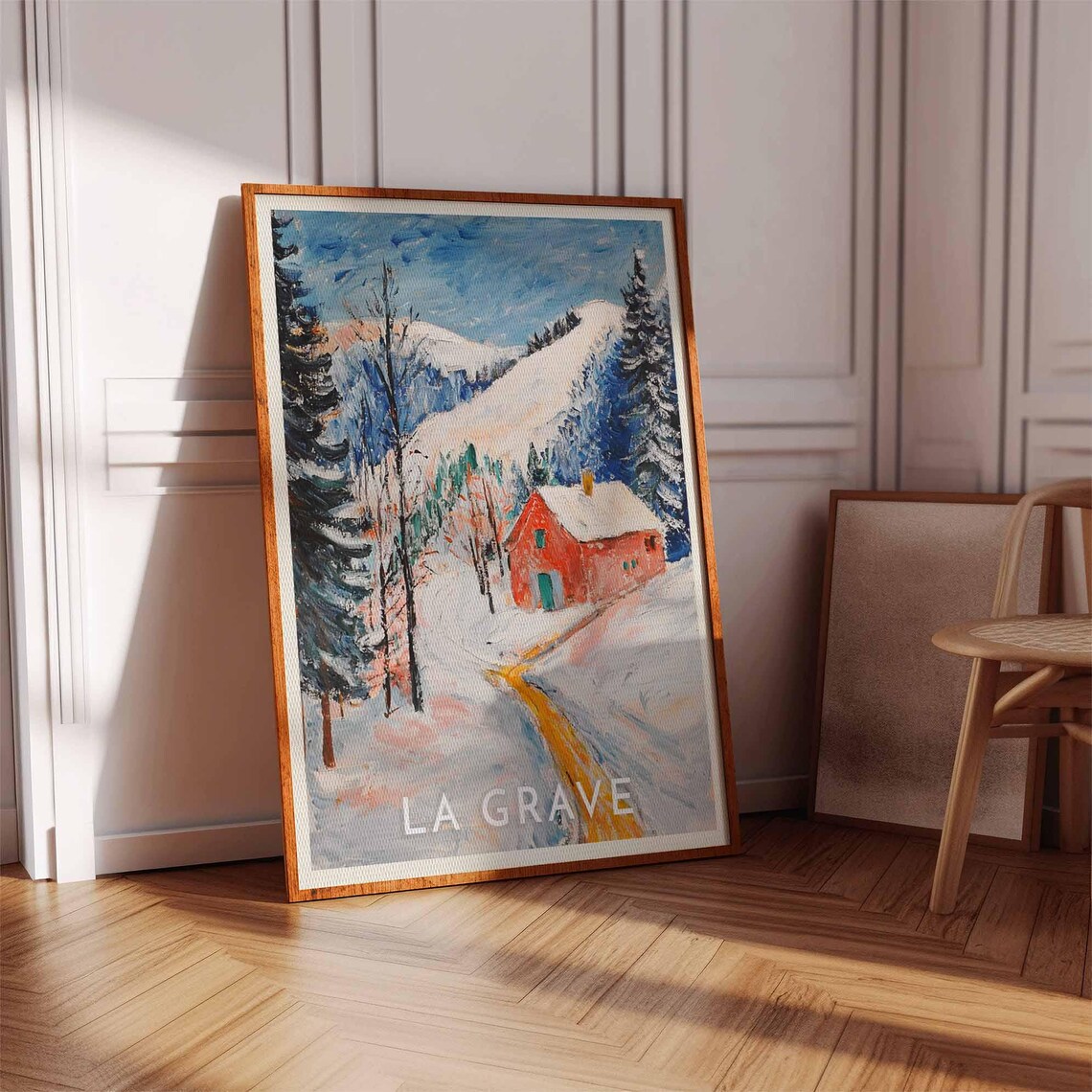 Skiing Travel Poster La Grave Ski Print France Travel Print Skiing Art Skiing Print Winter Sport Art Ski Gift - Image 2