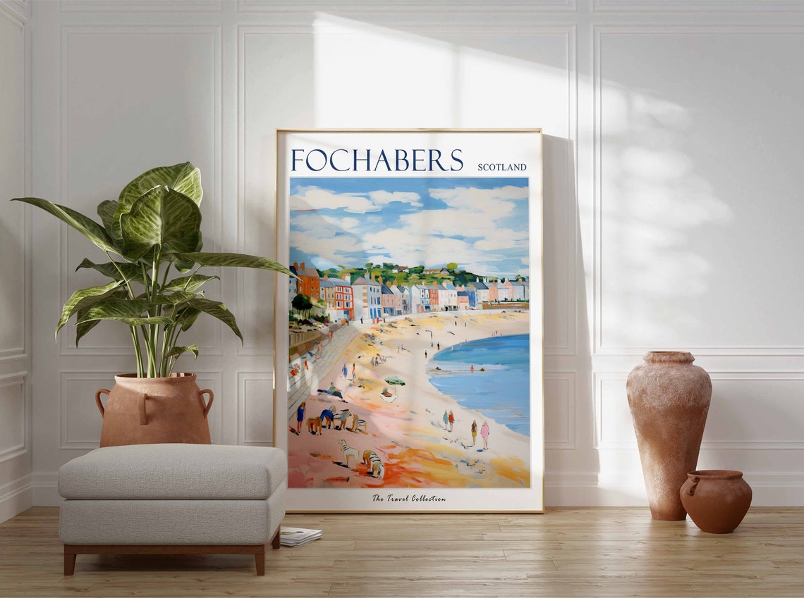 Fochabers Poster Fochabers Travel Print Scotland Travel Poster Scottish Decor Tropical Decor Sea Print Fochabers Gift - Image 3
