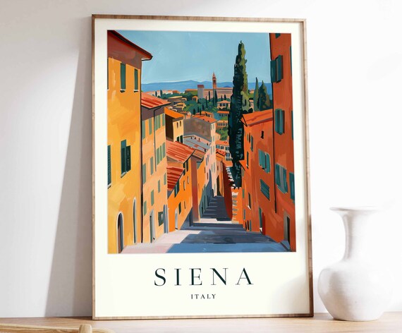 Siena Poster Siena Travel Print Italy Wall Art Italian Decor Tropical Decor City Print Siena Gift Siena Travel Poster