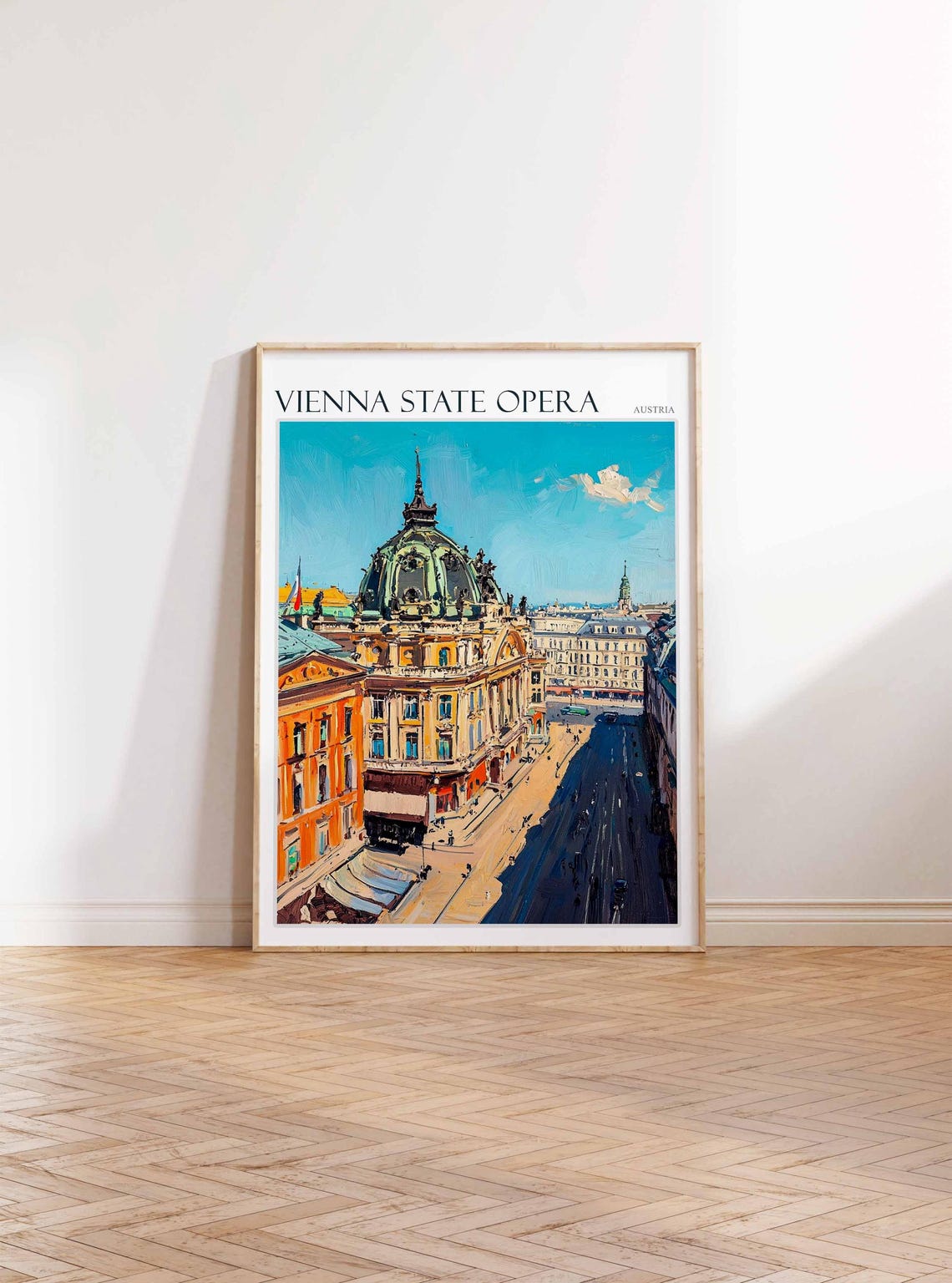 Vienna State Opera Austria Poster Domed Landmark City Street Scene - Image 2