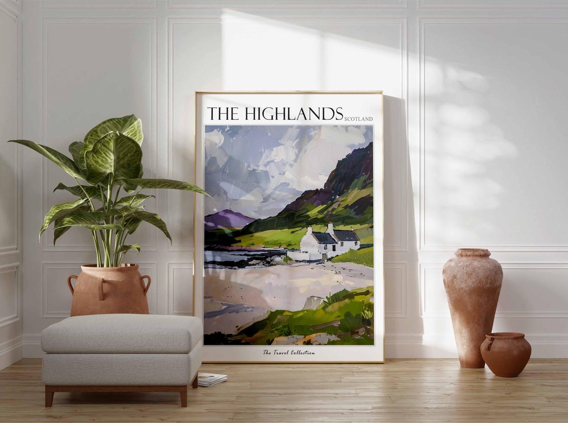 The Highlands Poster Scotland Travel Print Scottish Decor United Kingdom Travel Poster The Highlands Gift The Highlands Travel Poster - Image 2