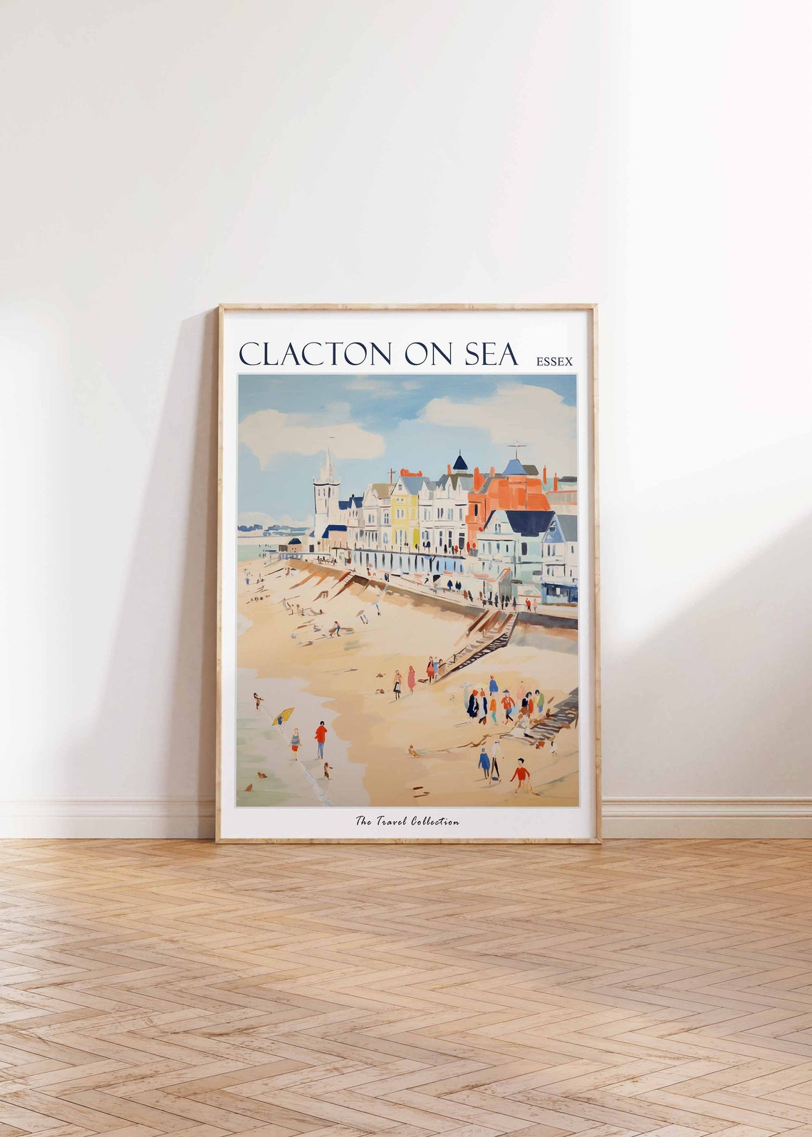 Clacton On Sea Essex Beach Pier Bathers Vintage Seaside Poster - Image 2
