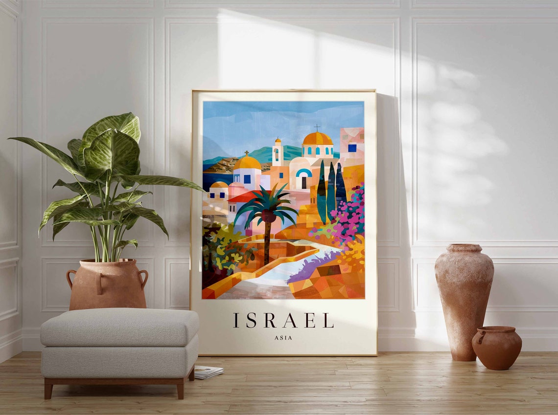 Israel Poster Israel Travel Print Asia Wall Art Asian Travel Print Tropical Decor Sea Print Israel Gift Israel Travel Poster - Image 3