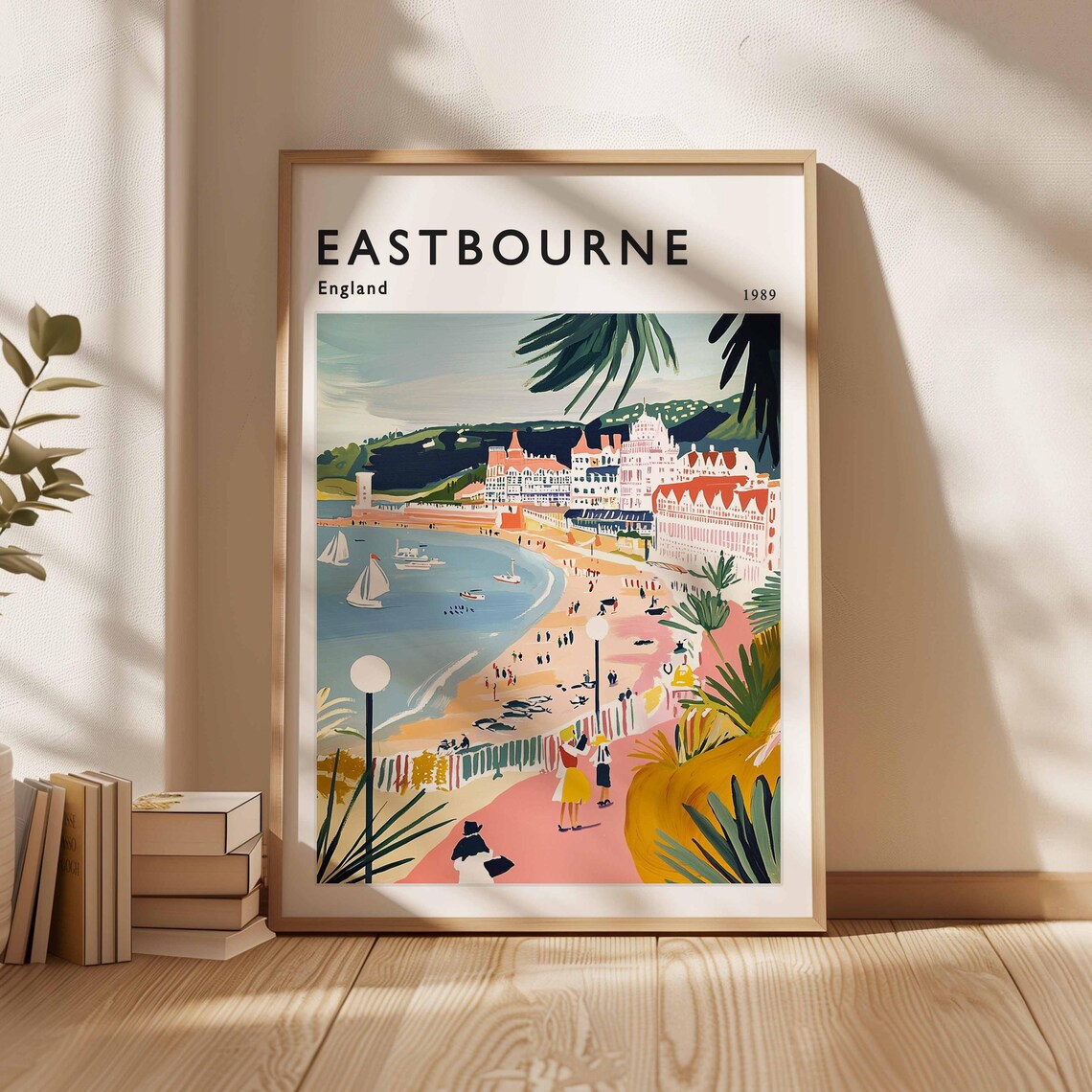 Eastbourne Vintage England Seaside Travel Poster